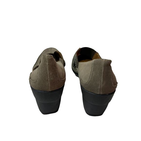Natural Soul‎ By Naturalizer Taupe Suede Leather Mary Jane Shoes Size 9 M Wedge - Picture 2 of 8